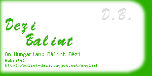 dezi balint business card
