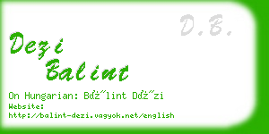 dezi balint business card